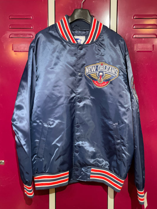 STARTER RETRO NEW ORLEANS PELICANS NBA SATIN JACKET  SZ: XL