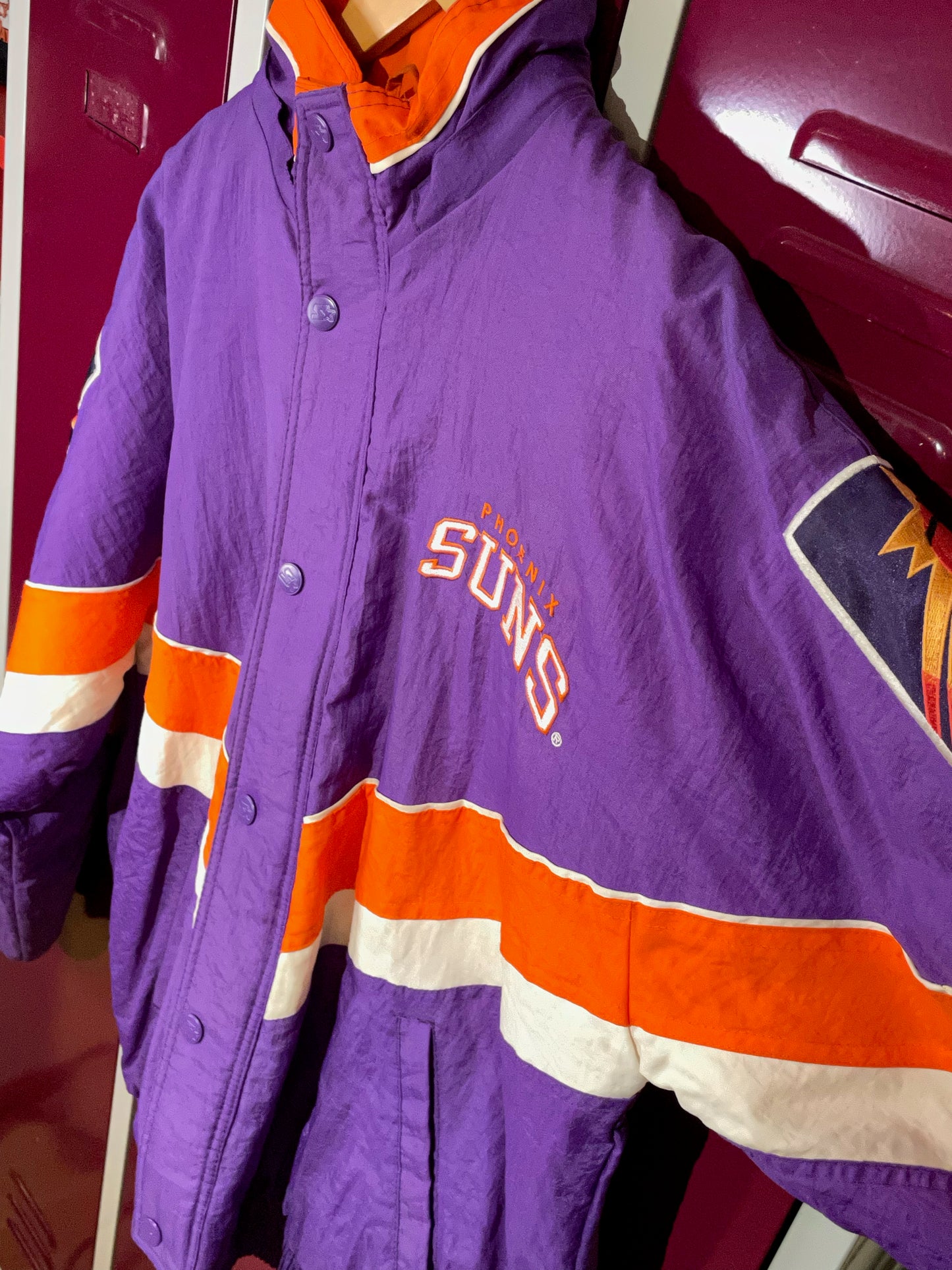 VINTAGE STARTER PHOENIX SUNS NBA PUFFER JACKET  SZ: L