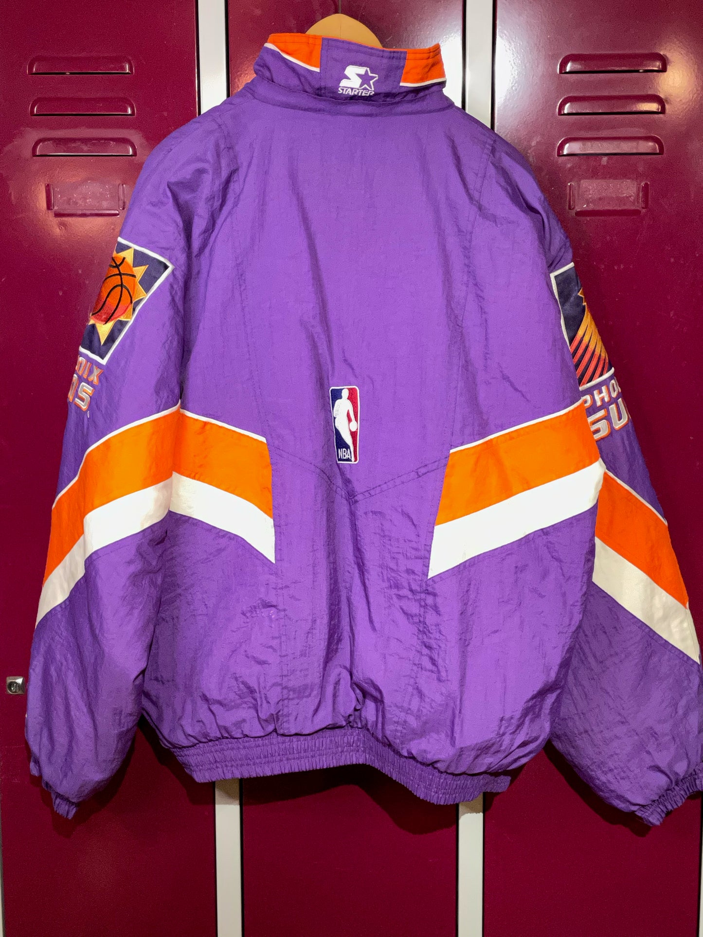 VINTAGE STARTER PHOENIX SUNS NBA PUFFER JACKET  SZ: L