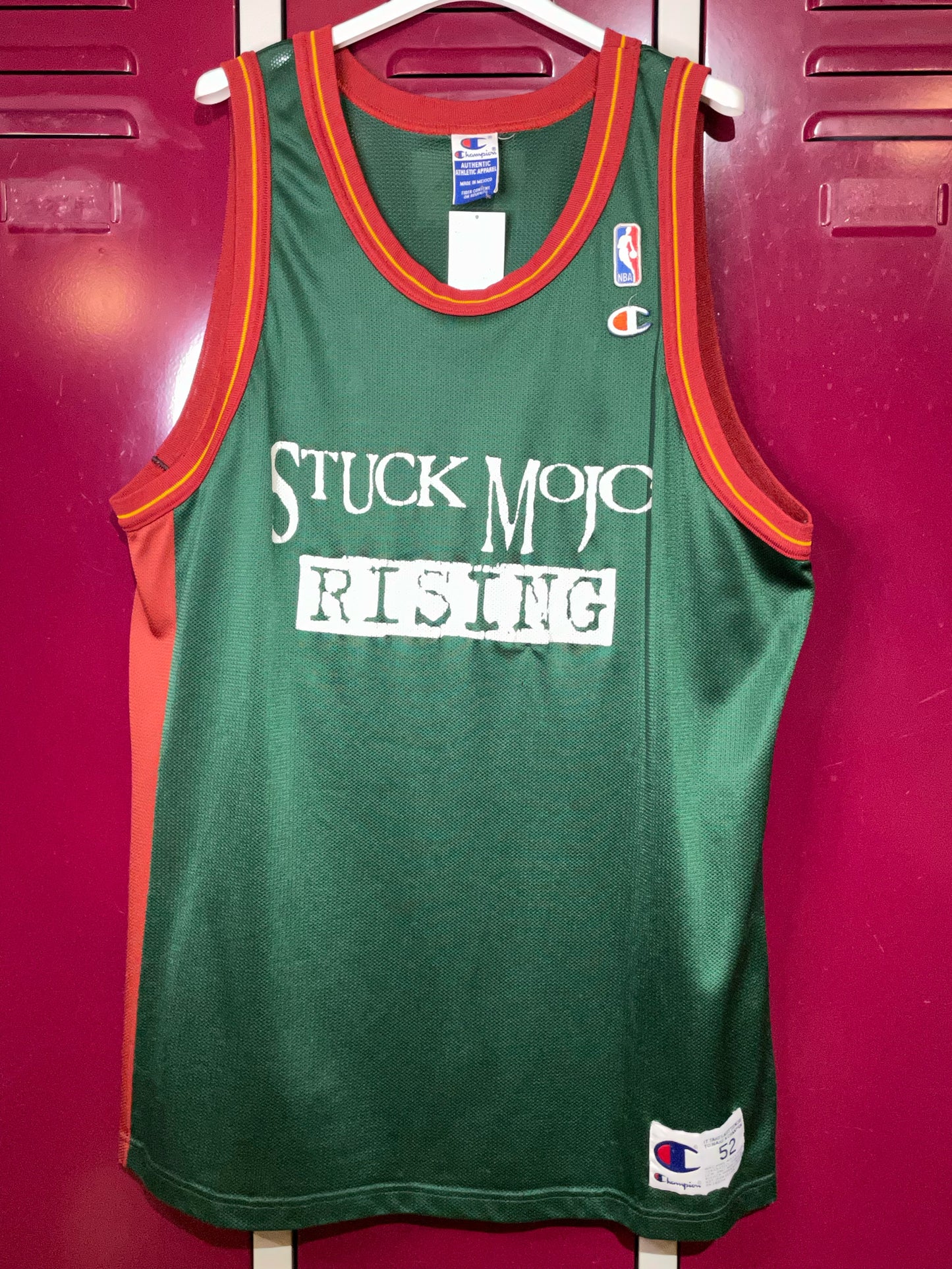 CHAMPION STUCK MOJO RISING NBA BASKETBALL JERSEY  SZ: 52