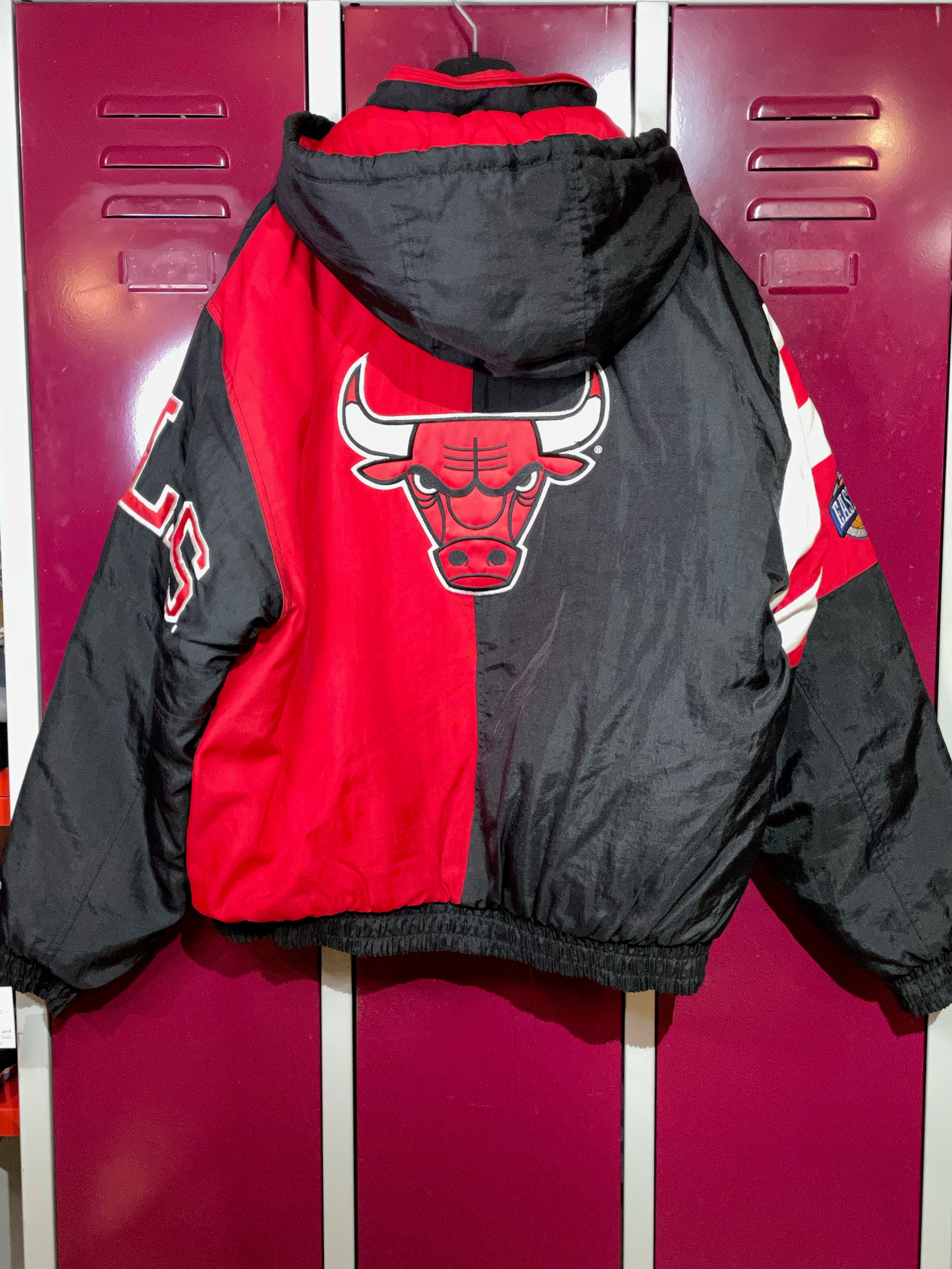 NBA Chicago Bulls Black Regular Hooded USA Puffer Jacket Womens L