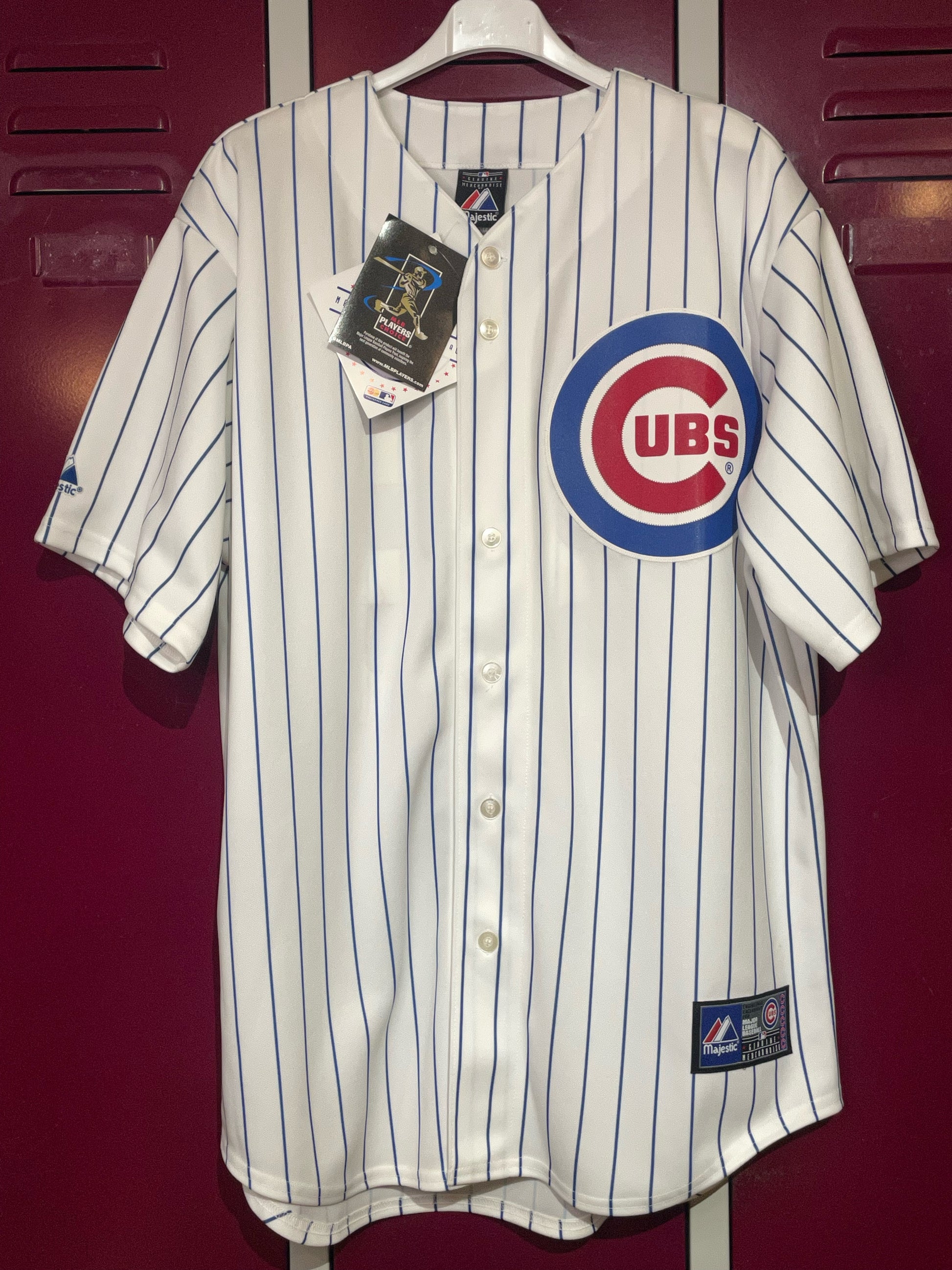 Mens Blue Chicago Cubs Short Sleeve Baseball MLB Jersey Size Medium