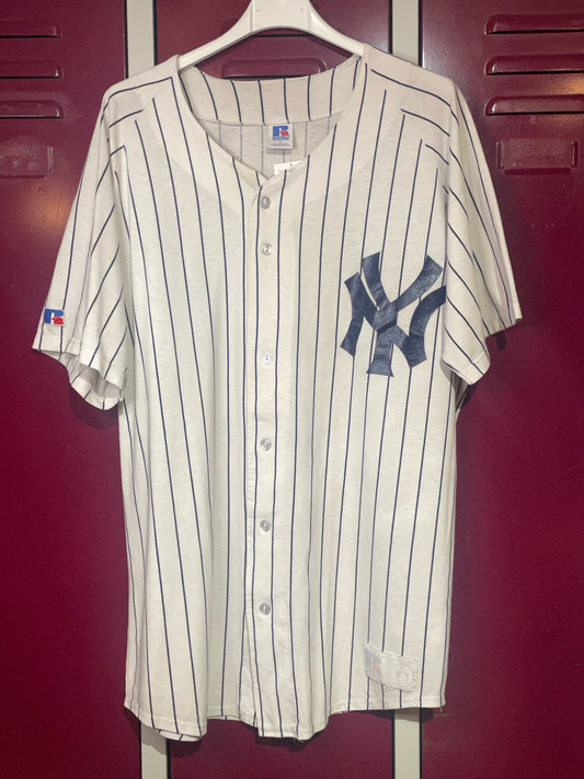 RUSSELL ATHLETIC NEW YORK YANKEES MLB BASEBALL JERSEY  SZ: L