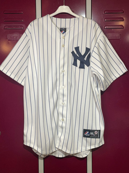 MAJESTIC NEW YORK YANKEES MLB BASEBALL JERSEY  SZ: L