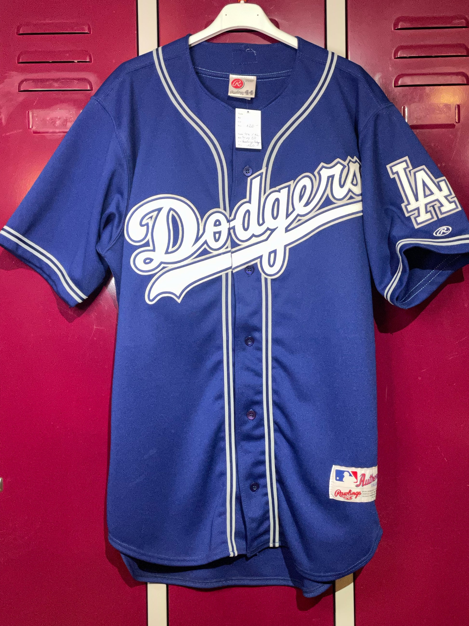 Rawlings, Shirts, Rawlings La Dodgers White And Blue Baseball Jersey 37  Size Xl
