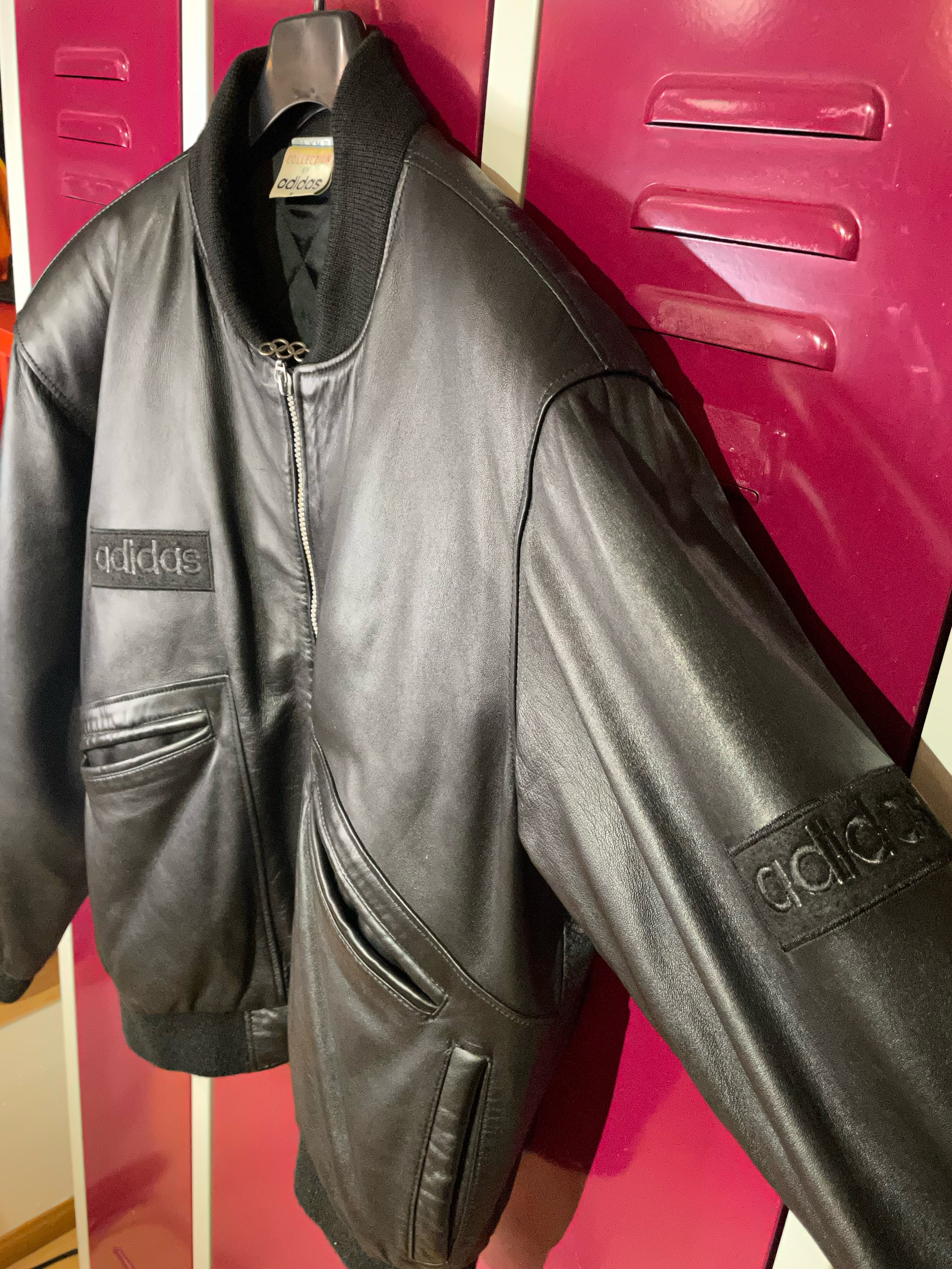 Leather jacket clearance adidas