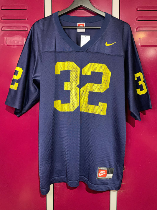 VINTAGE NIKE MICHIGAN WOLVERINES NCAA US FOOTBALL JERSEY  SZ: L