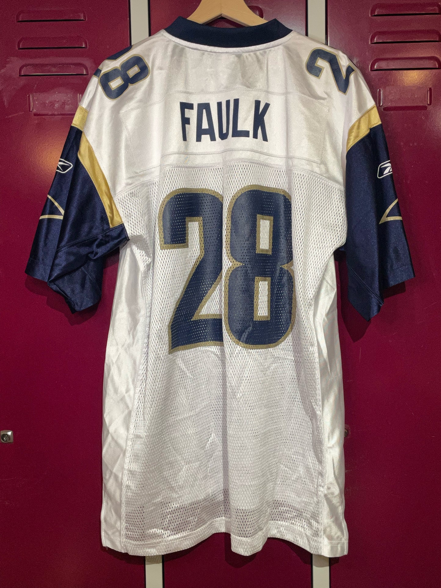 REEBOK ST. LOUIS RAMS "MARSHALL FAULK" NFL FOOTBALL JERSEY  SZ: L