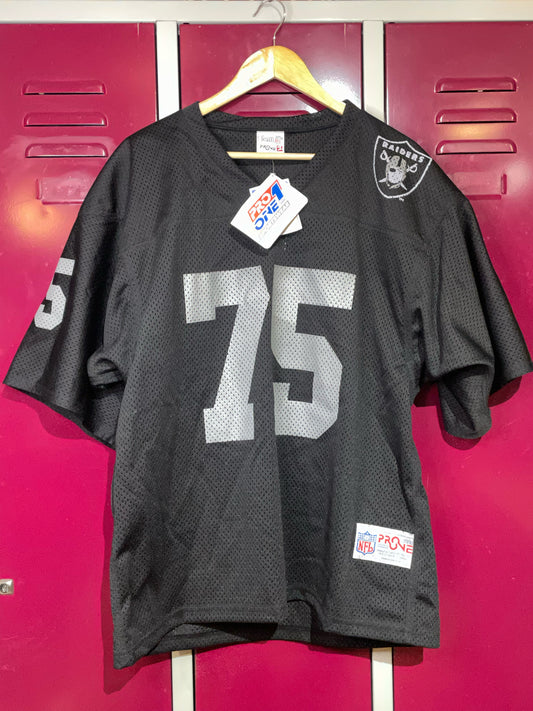 "DS" VINTAGE 90s PRO ONE LOS ANGELES RAIDERS "75" NFL JERSEY  SZ: One size